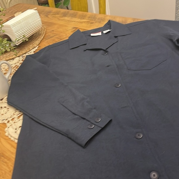 LL Bean traveler button front dress medium navy blue - Picture 3 of 12